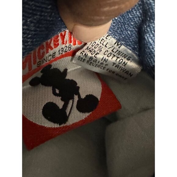 VTG Disney Mickey Denim Vest Mens M 90s Y2K Flannel Travel Outdoor Reversible - Picture 8 of 10